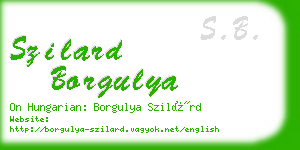 szilard borgulya business card